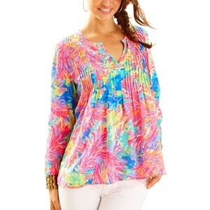 LILLY Pulitzer Daylen Tunic Multi Palm Beach Coral